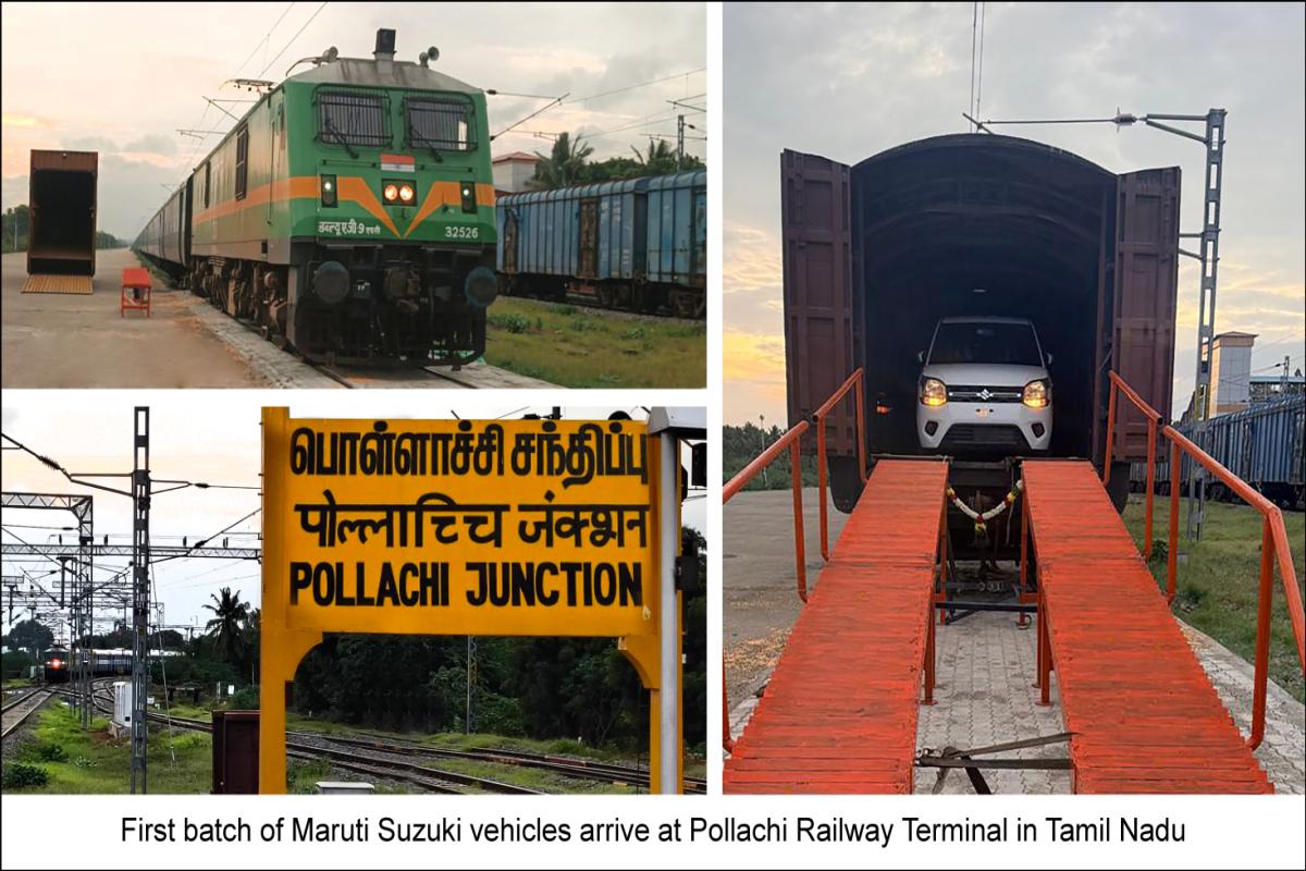 Maruti Suzuki becomes the first passenger vehicle manufacturer to dispatch vehicles by rail to Pollachi
